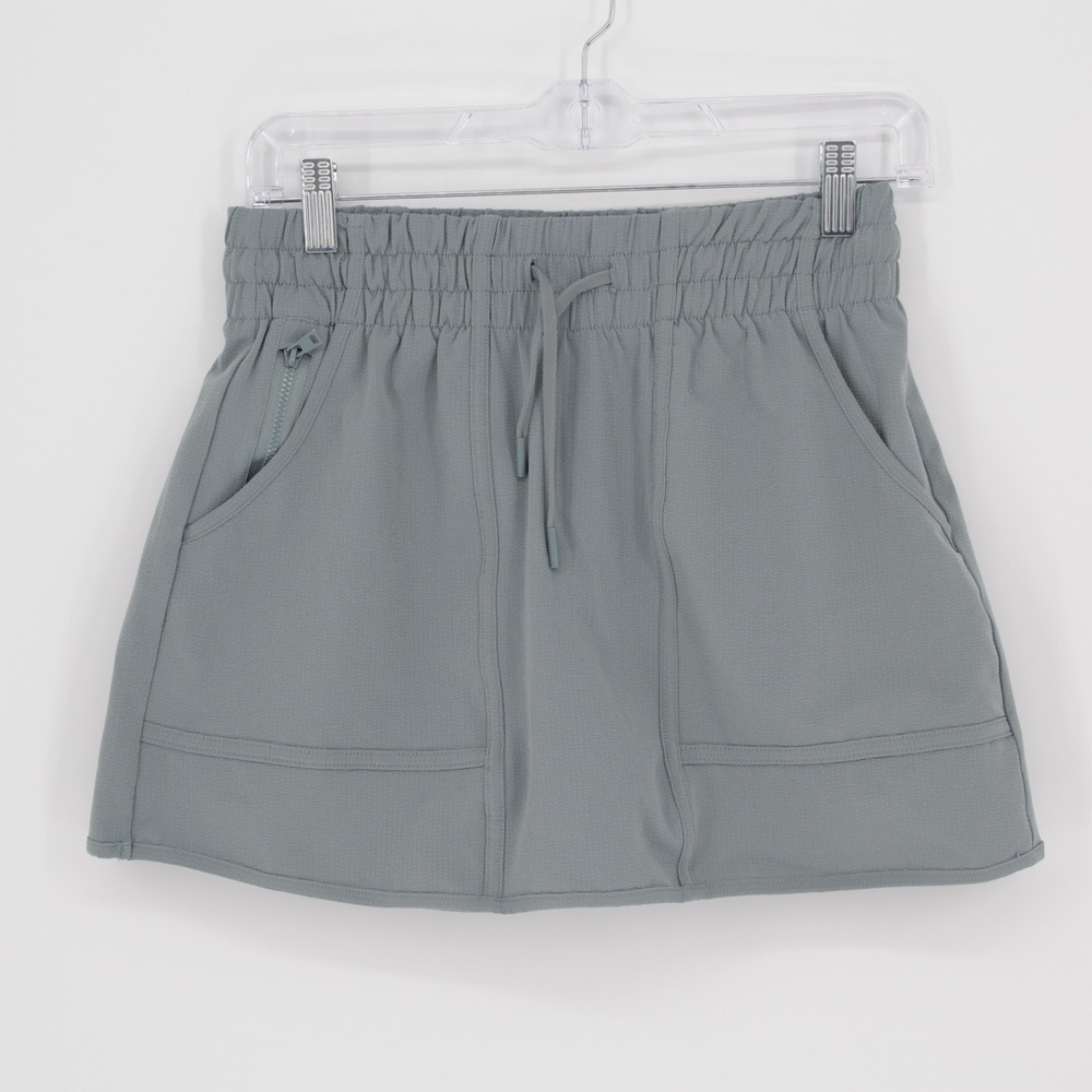 90 Degree By Reflex Mountaintop Elite Women's Mini Seersucker‎ Skort Gray Size S